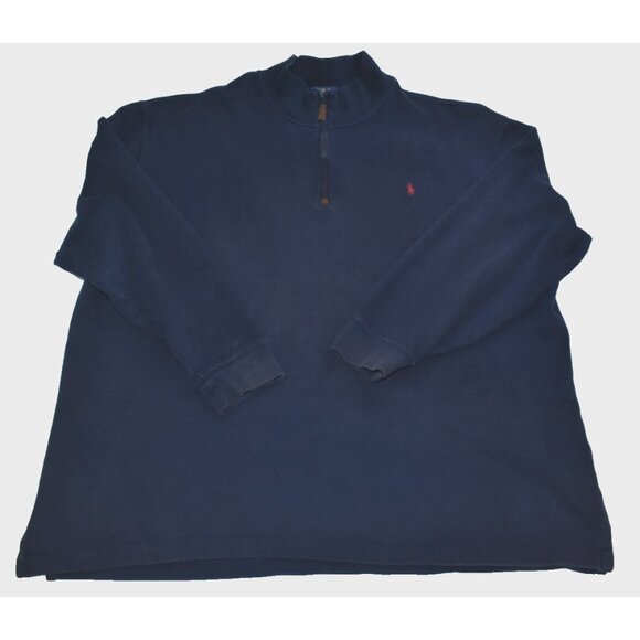 Ralph Lauren Polo Sweater Men's Size 3XLT Blue Pony Zip Mock Sweatshirt - Picture 1 of 11